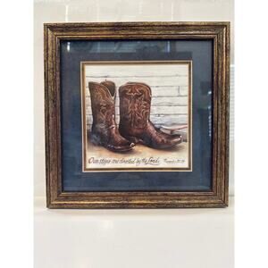 Home & Garden “Our Steps Are Directed By The Lord” His Steps Picture Cowboy Boot